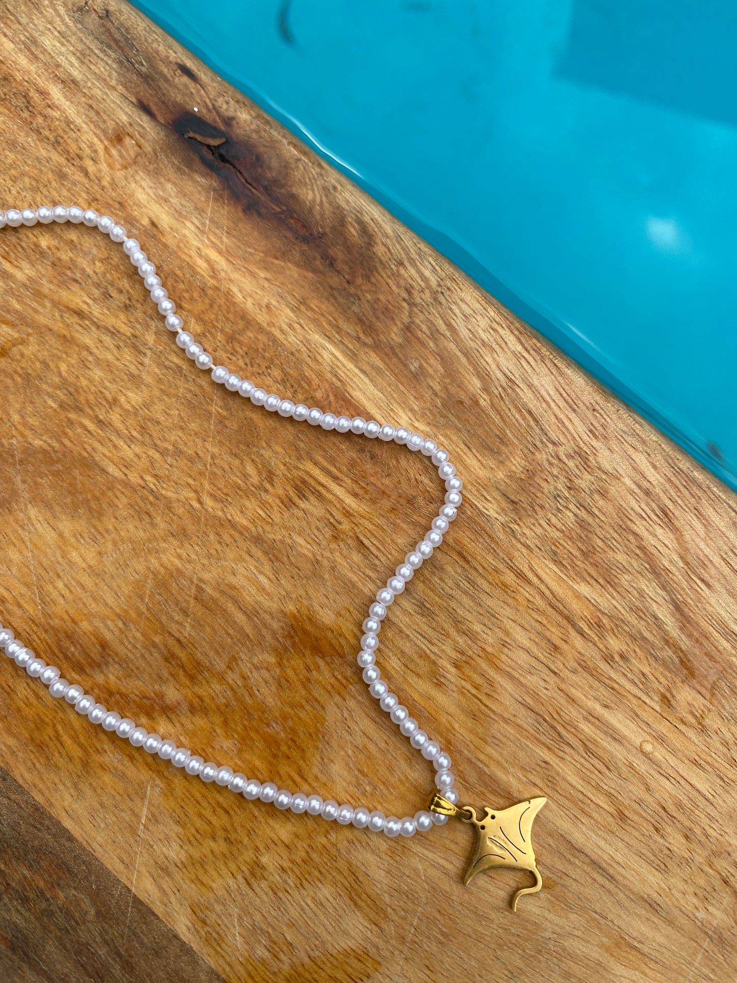 Pearl + Gold Stingray Necklace