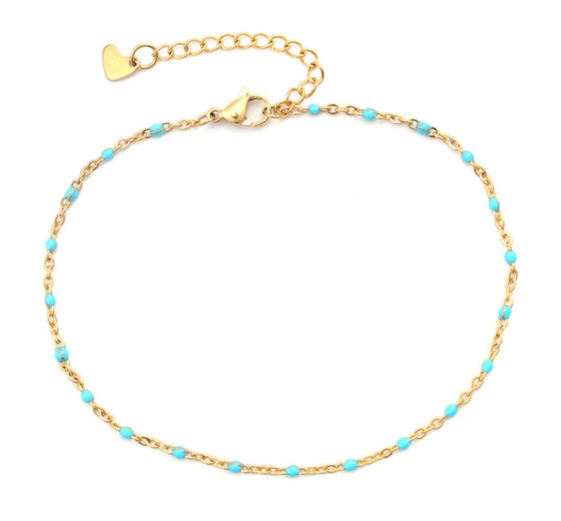 dainty blue anklet