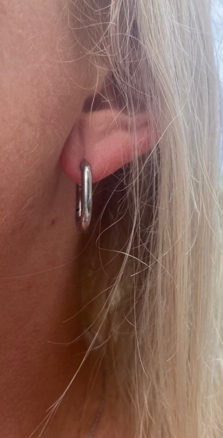 Simplicity Silver Oval Hoops