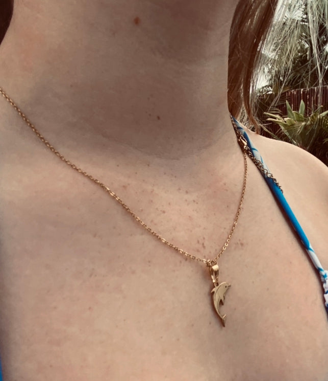 Gold + Chain Dolphin Necklace