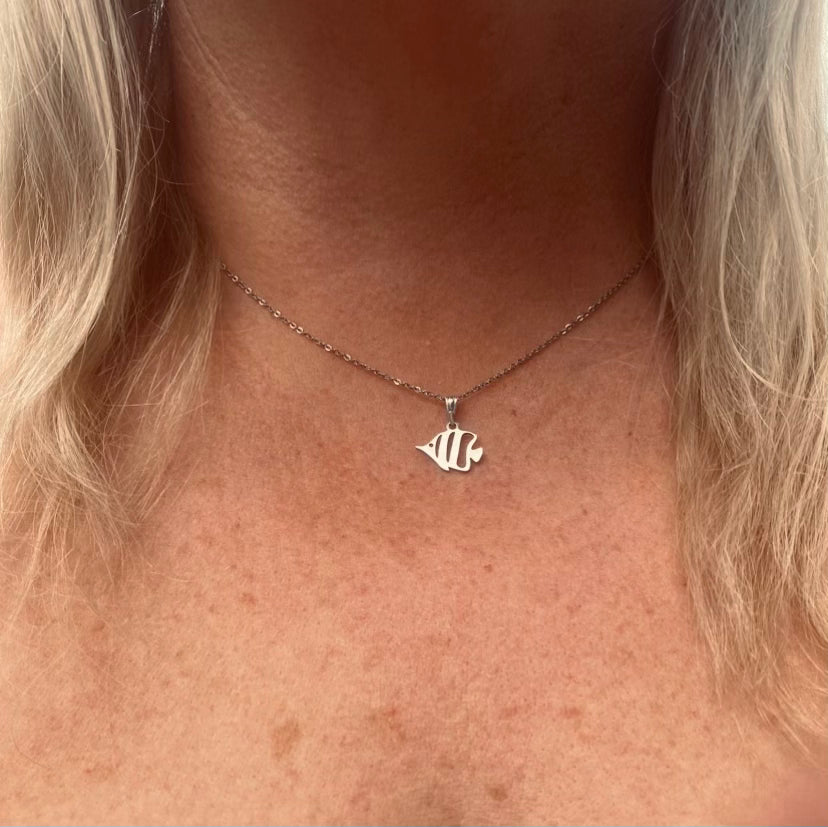 Silver + Chain AngelFish Necklace