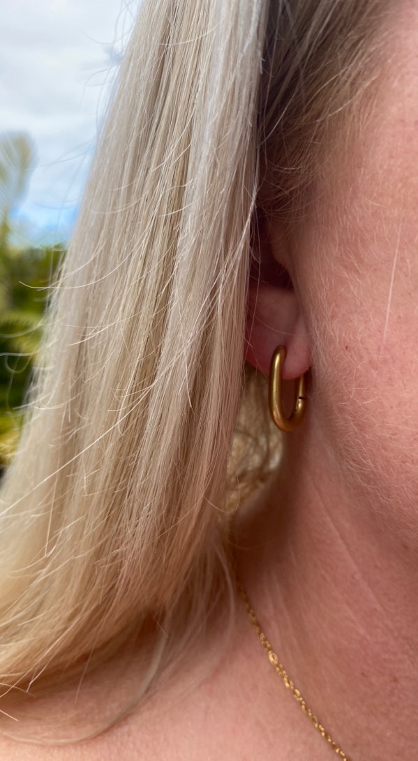 Simplicity Gold Oval Hoops