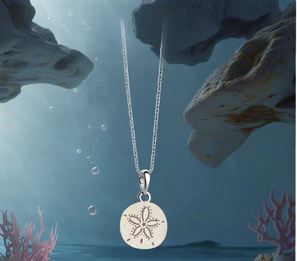 silver sand dollar necklace